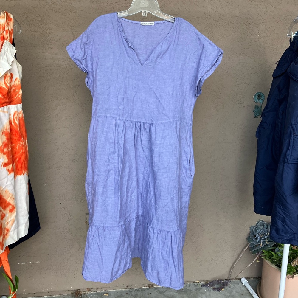 Francesca Bettini 100% linen purple dress, made in Italy, size XL